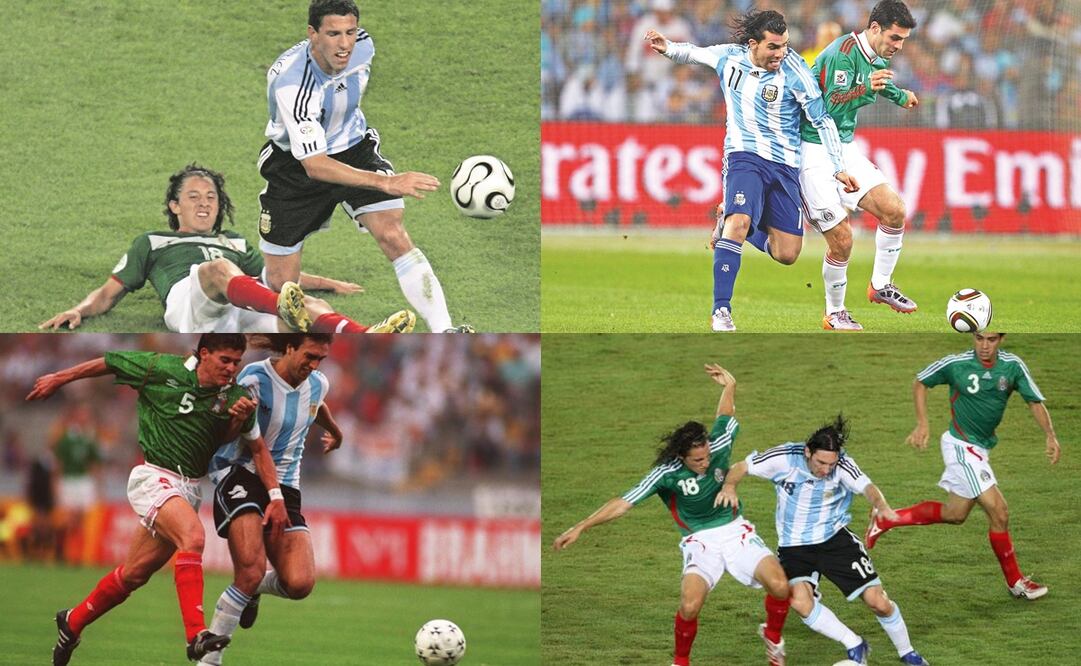 Maxi Rodríguez, Carlos Tévez, Gabriel Batistuta y Lionel Messi son las caras de los triunfos albicelestes / Foto: Especiales
