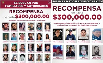 Fiscalía Edomex ofrece recompensa de 300 mil pesos para localizar a 26 personas desaparecidas
