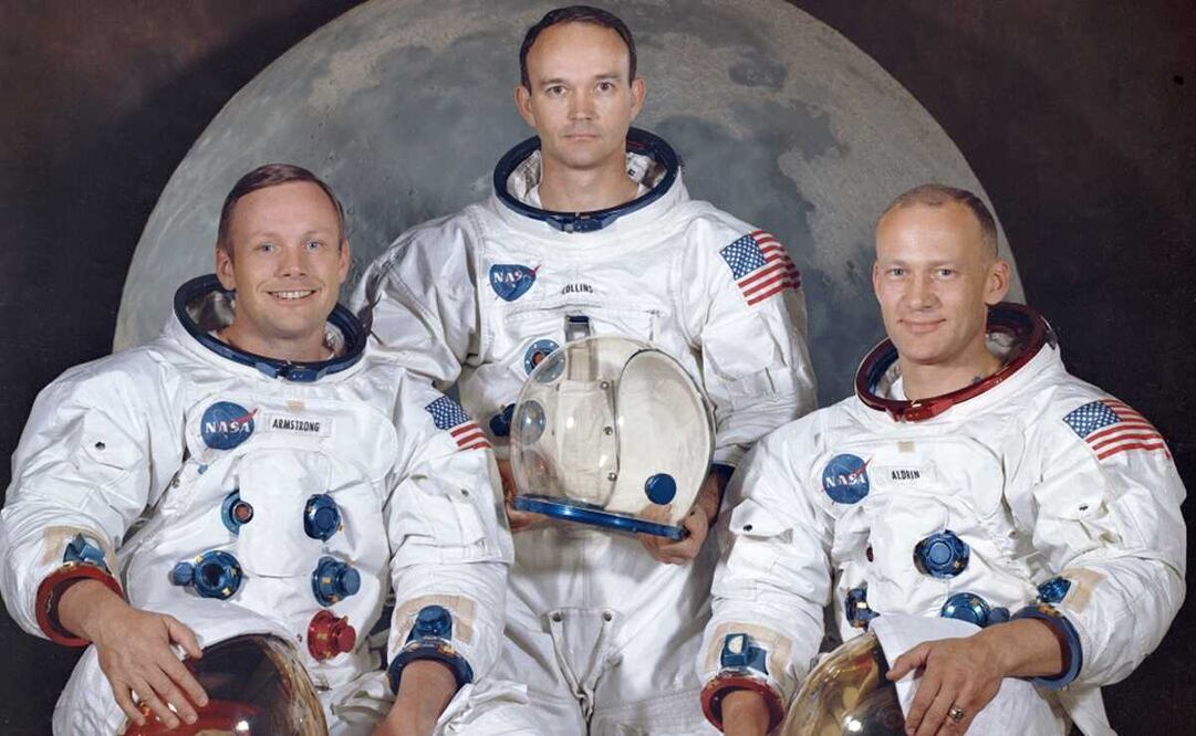 La foto fue tomada el 30 de marzo de 1969. Muestra a la tripulación del Apolo 11, Neil Armstrong, comandante; Michael Collins, piloto de módulo; Edwin E. "Buzz" Aldrin, piloto del módulo lunar. Foto: NASA/ AP, archivo