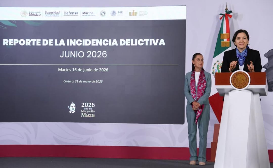 Marcela Figueroa, titular del Secretariado Ejecutivo del Sistema Nacional de Seguridad Pública durante la conferencia de prensa de la presidenta Claudia Sheinbaum (16/06/2026). Foto: Karla Guerrero  / EL UNIVERSAL