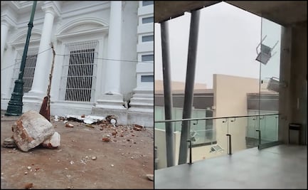 Lluvia y granizo provocan daños al palacio de Gobierno de Sonora; viento arranca árboles y espectaculares