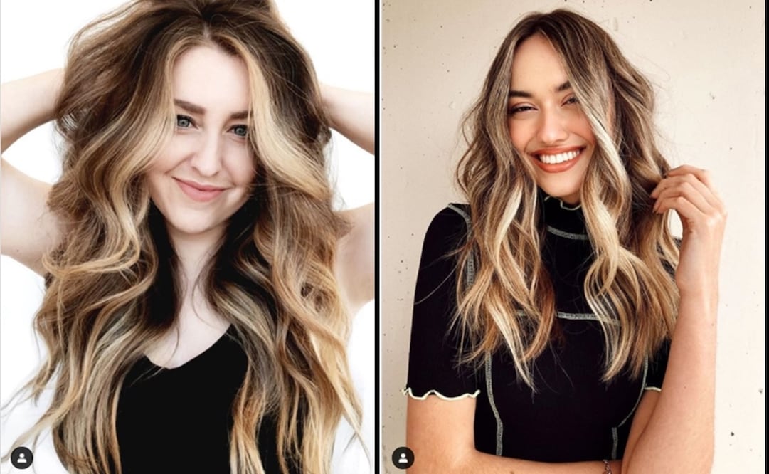 No es necesario decolorar todo el pelo para conseguir este look / Foto: Instagram: @hairbyamybee y @chrisweberhair