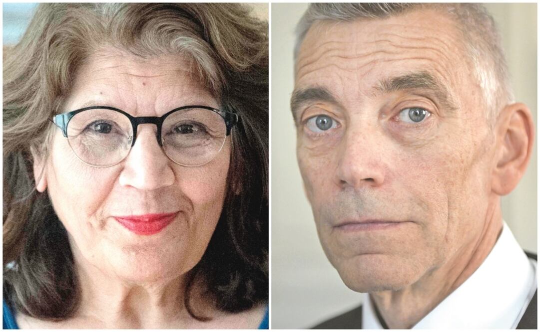 La escritora Jila Mossaed, de origen iraní, y el jurista Eric Runesson. Foto: AFP y REUTERS