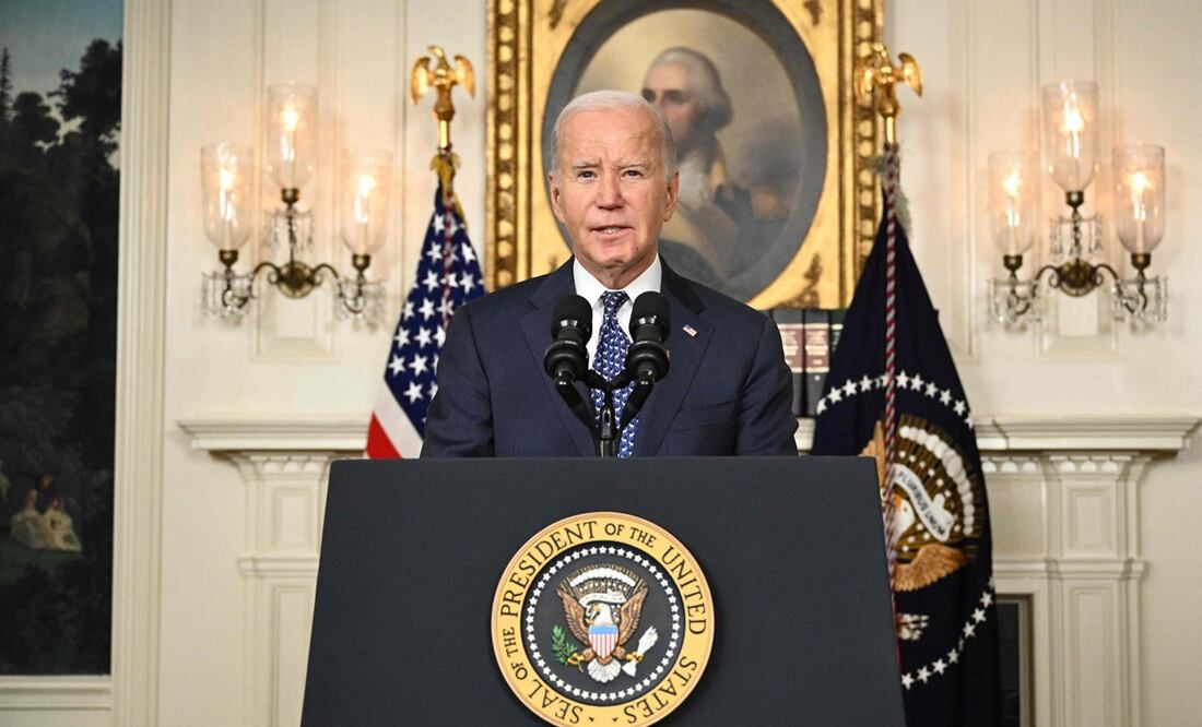 Joe Biden, mandatario estadounidense, emitiendo un mensaje tras informe del fiscal Robert Hur. Foto: AFP