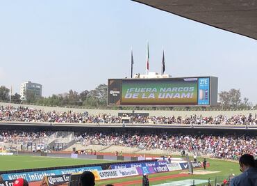 "Fuera narcos de la UNAM": Piden en el estadio Olímpico Universitario