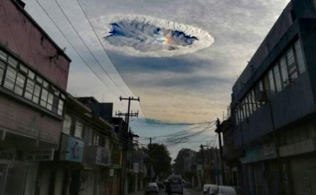 Este fenómeno meteorológico se conoce con el nombre de cavum, skypunch o agujero fallstreak. Foto: Especial