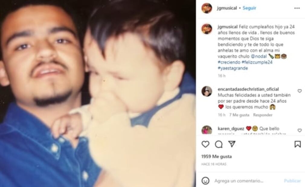 Así fue como el papá de Christian Nodal festejó al cantante en su cumpleaños: "Mi vaquerito chulo"