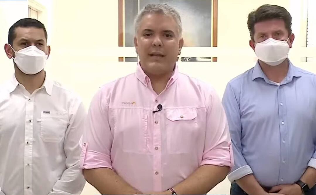 Iván Duque (centro), presidente de Colombia. Foto: Tomada de video