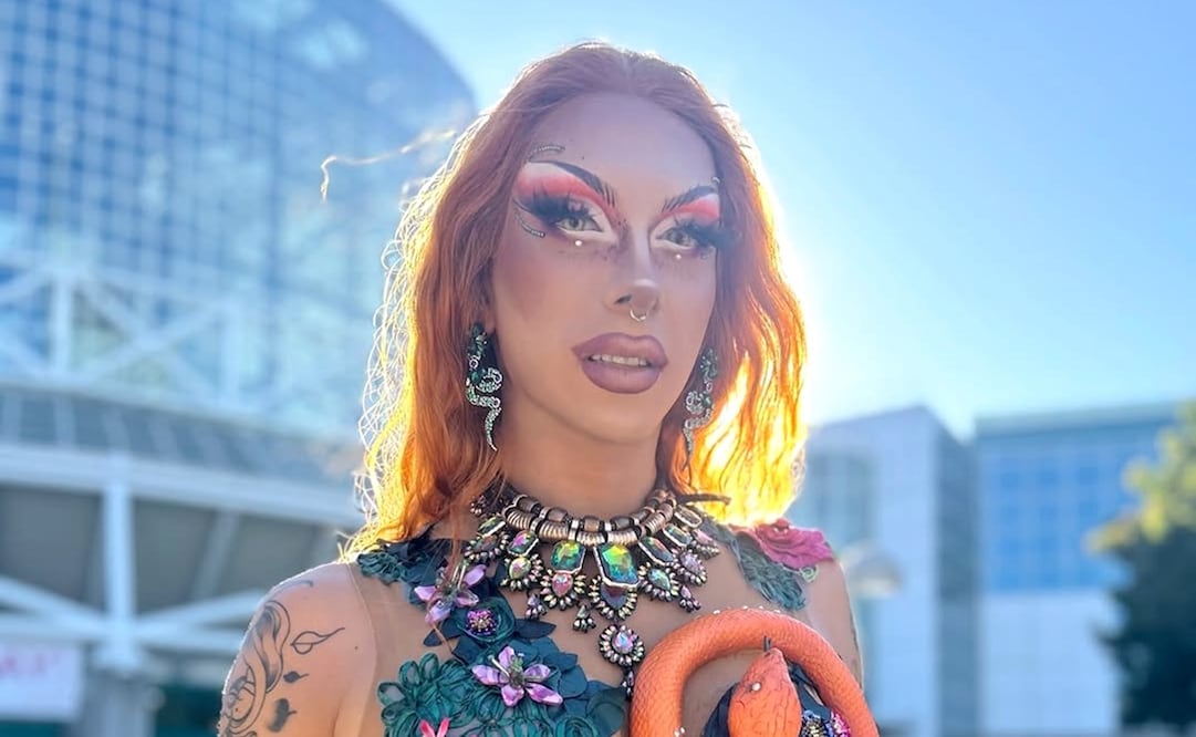 Eva Blunt inspira su maquillaje en las mujeres Amazonas. Foto: Instagram @evabluntdrag