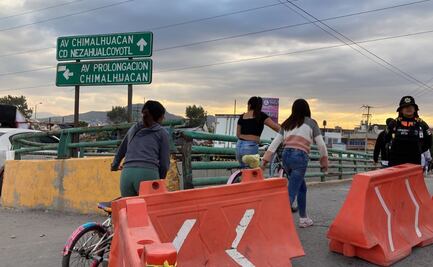 Tras derrumbe, autoridades de Chimalhuacán clausuran otro puente peatonal en Canal de la Compañía