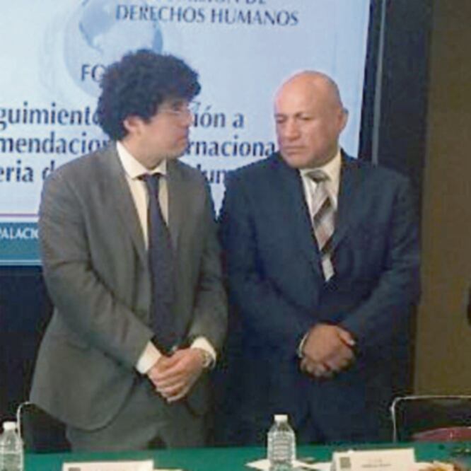 Con pendientes. Hugo Rafael Ruiz (der.), presidente de la Comisión de Derechos Humanos de la Cámara de Diputados, dijo que no se han cumplido con algunas recomendaciones añejas. TOMADA DE TWITTER