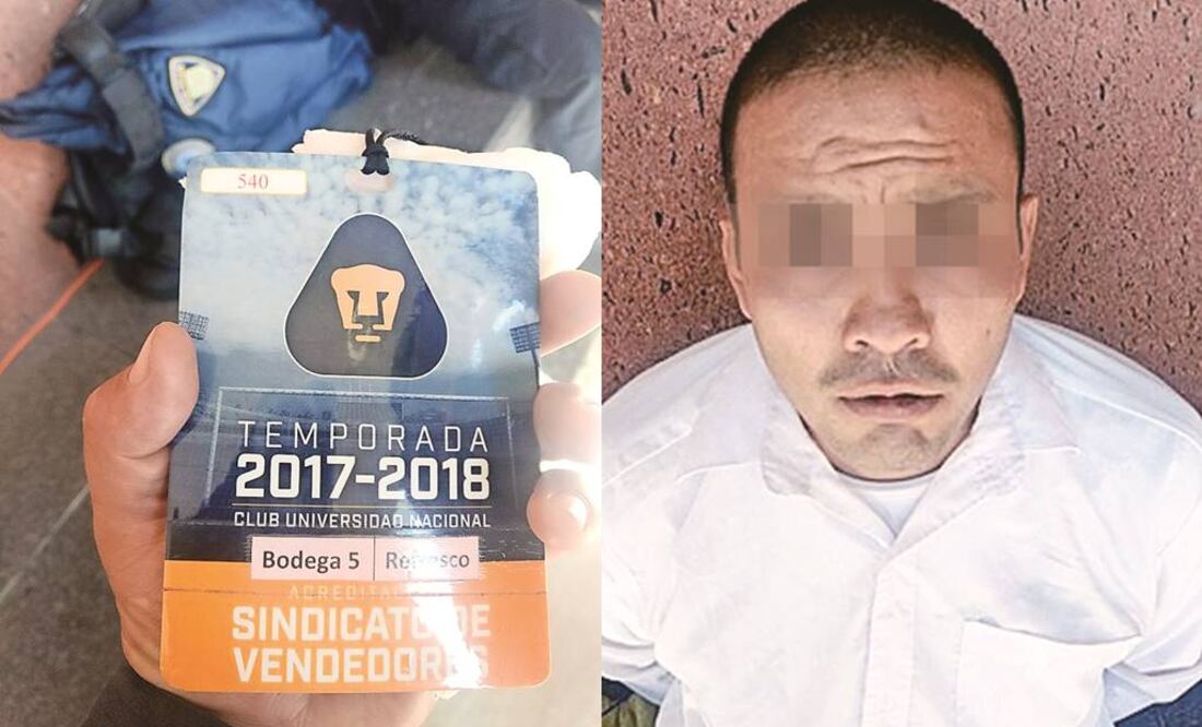 Luis Eduardo “N” de 33 años de edad, se identificó como vendedor de refrescos, agua y cerveza dentro y fuera del Estadio Olímpico Universitario (ESPECIAL)