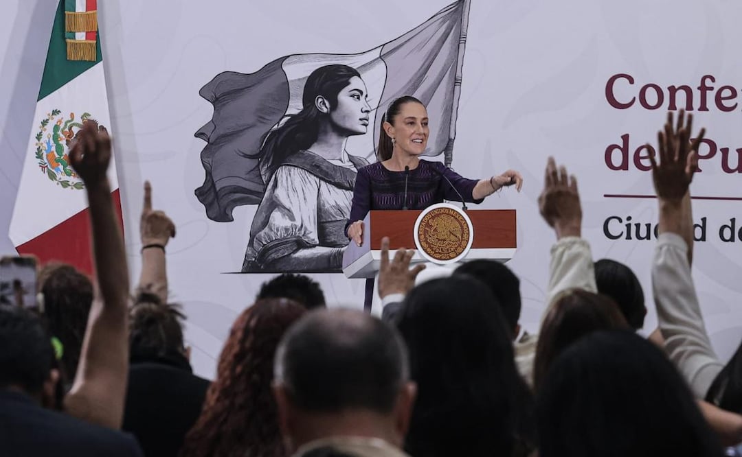 Presidenta Claudia Sheibaum durante su conferencia de prensa desde Palacio Nacional (24/04/2026). Foto: Gabriel Pano / EL UNIVERSAL