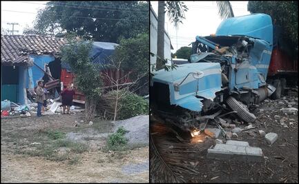 Intento de asalto provoca que tráiler choque con casa