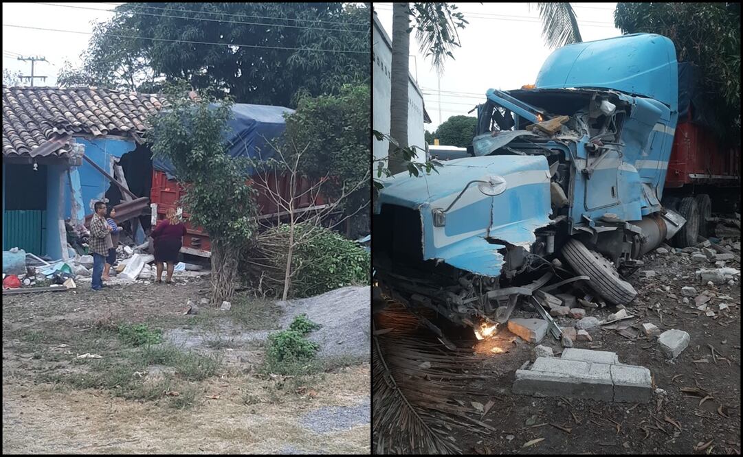 El chófer de la pesada unidad perdió el control de la unidad y se impactó contra una casa habitación. Fotos: Especiales