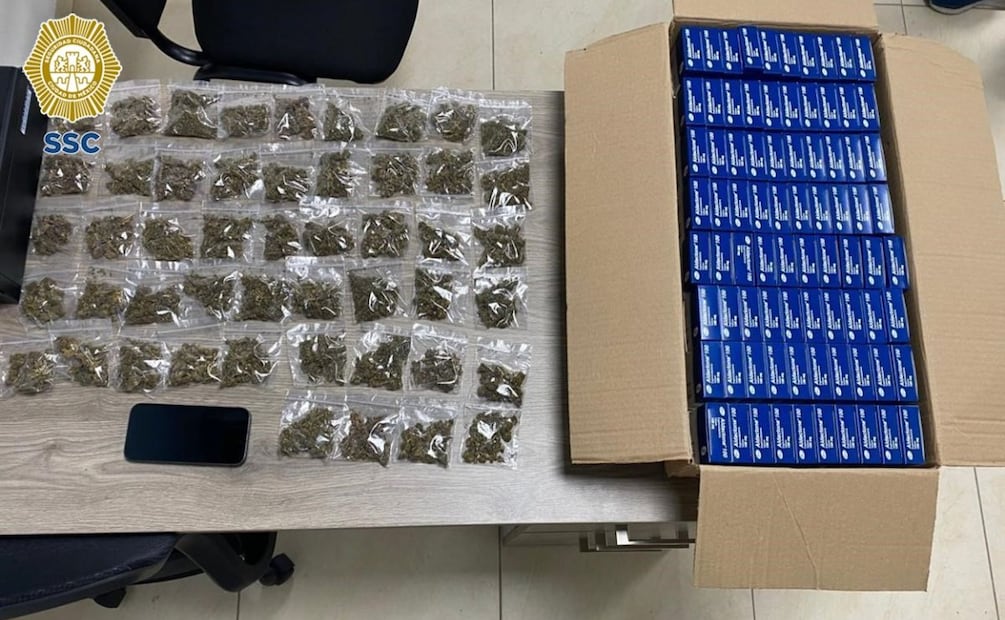 Le aseguraron 49 dosis de marihuana y 80 cajas de medicamento para el corazón. | Foto: Especial.