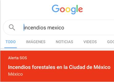 Google activa alertas SOS sobre incendios y contingencia ambiental