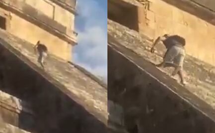 Turista alemán sube a la pirámide de Chichén Itzá y visitantes lo agreden; “sacrificio”, exigen