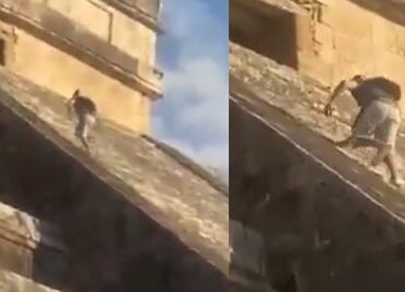 Turista alemán sube a la pirámide de Chichén Itzá y visitantes lo agreden; “sacrificio”, exigen