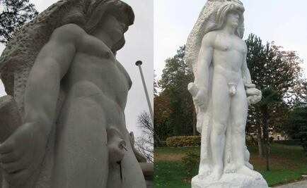 Colocan pene desmontable a estatua de Hércules