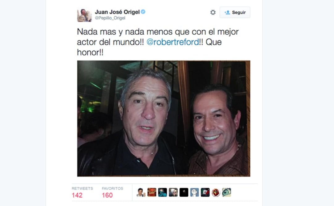 Después borró el tuit y publicó otra foto identificando bien al actor