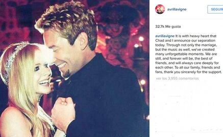 Avril Lavigne anuncia su separación