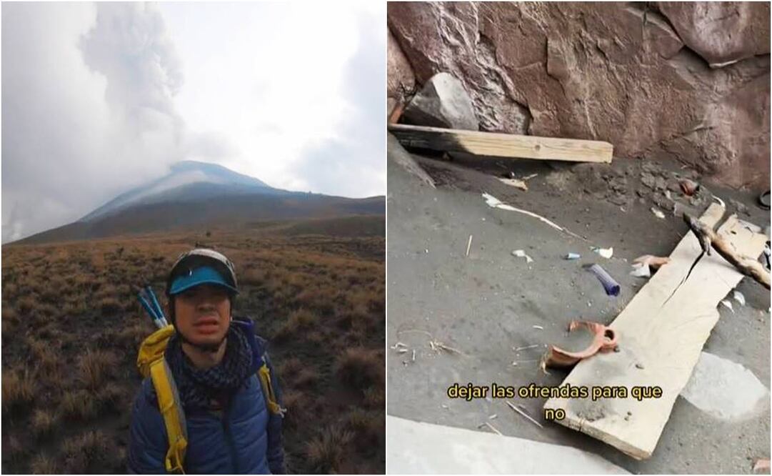 Excusionista sube al Popocatépetl. Foto: Captura de pantalla