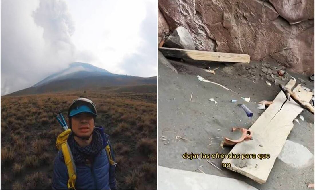 Excusionista sube al Popocatépetl. Foto: Captura de pantalla