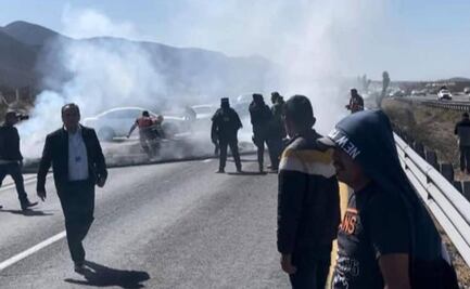 Liberan carretera 57 tras casi diez horas de bloqueo por asesinato de civil en Guadalcázar, SLP