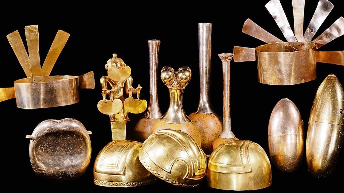 Piezas de la colección Quimbaya. Foto: de Cancillería de Columbia
