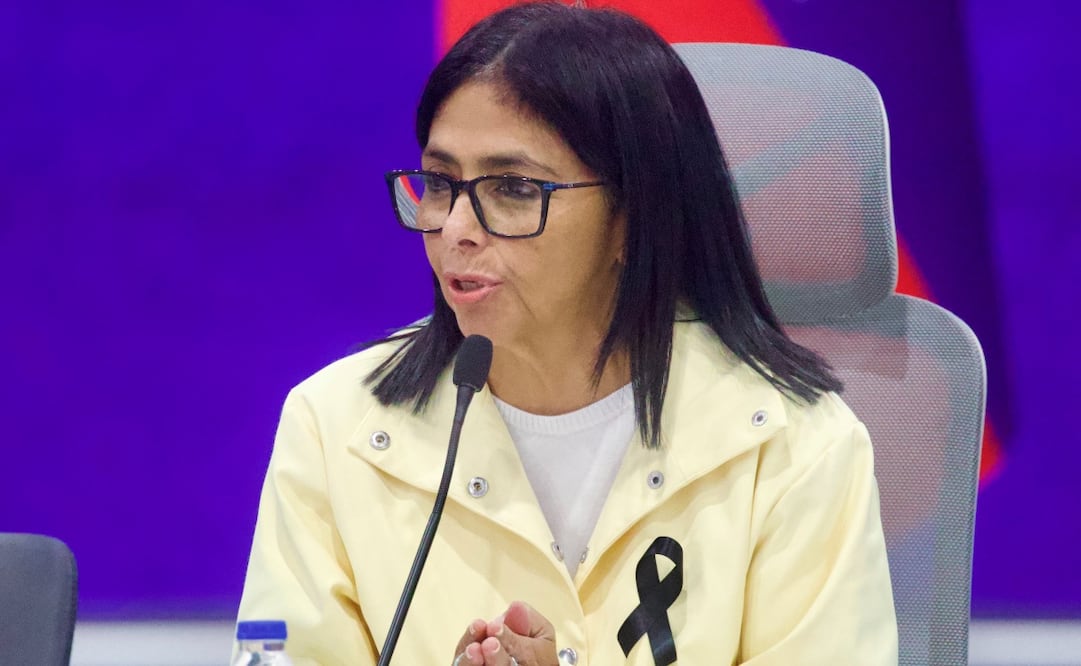 Delcy Rodríguez dijo que es "miserable" que se niegue el despliegue de la fuerza pública para atender las consecuencias de los terremotos (02/07/2026). Foto: EFE