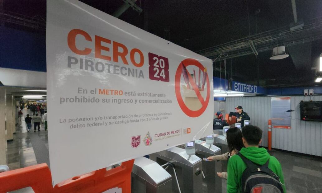 Activan operativo Cero Pirotecnia en instalaciones el Metro (11/12/2024). Foto: Especial