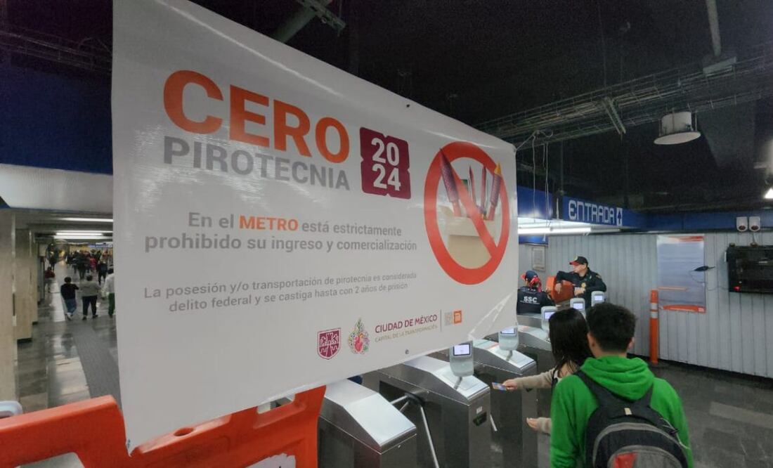 Activan operativo Cero Pirotecnia en instalaciones del Metro (11/12/2024). Foto: Especial
