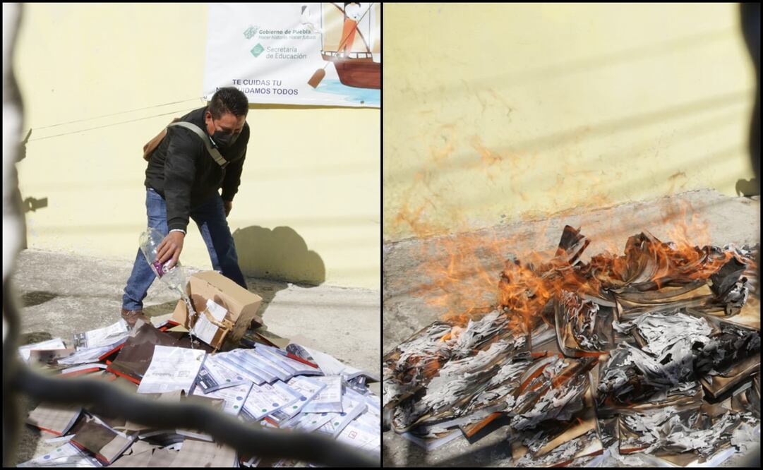 En Canoa un grupo de inconformes quemó las boletas electorales. Foto: Omar Contreras / EL UNIVERSAL