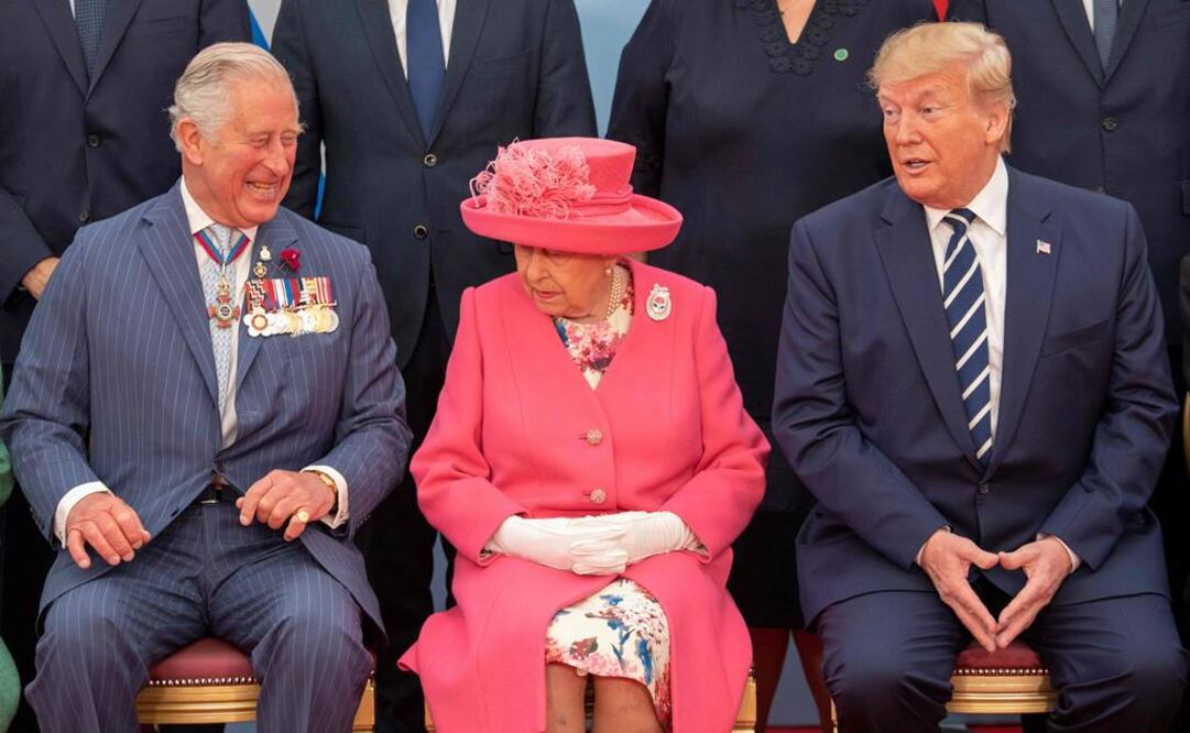 El príncipe Carlos, la reina Isabel I de Inglaterra y el presidente de Estados Unidos, Donald Trump (Foto: AFP)
