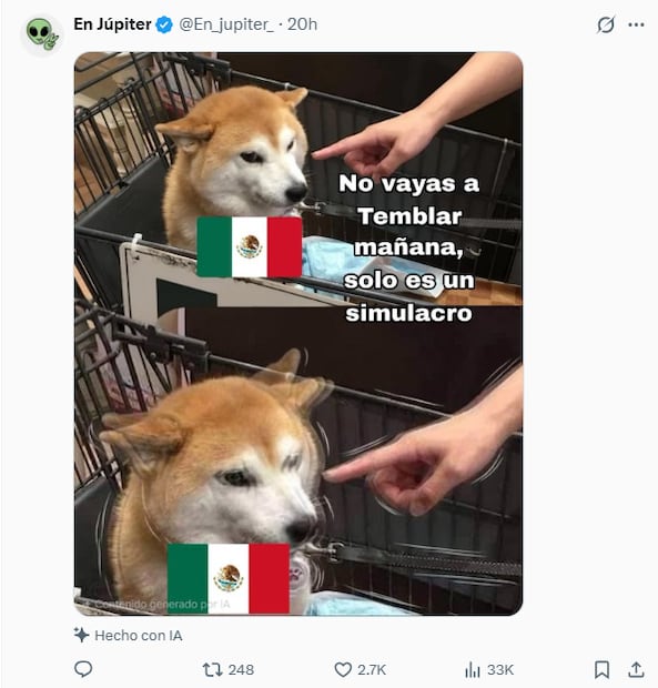 Usuarios reaccionan al 2° Simulacro Nacional con la mejor ola de memes en redes. Foto: Captura de pantalla