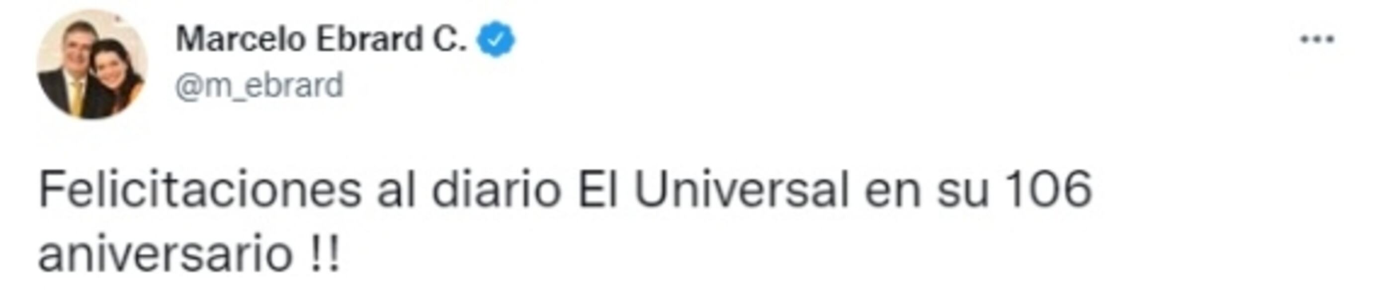 Felicitan a EL UNIVERSAL por el 106 aniversario de su fundación