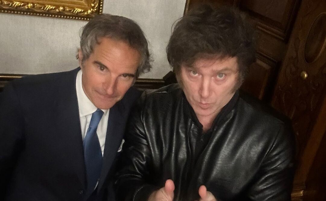 Javier Milei junto al director de la OIEA, Rafael Grossi. Foto: X Rafael MarianoGrossi (@rafaelmgrossi)
