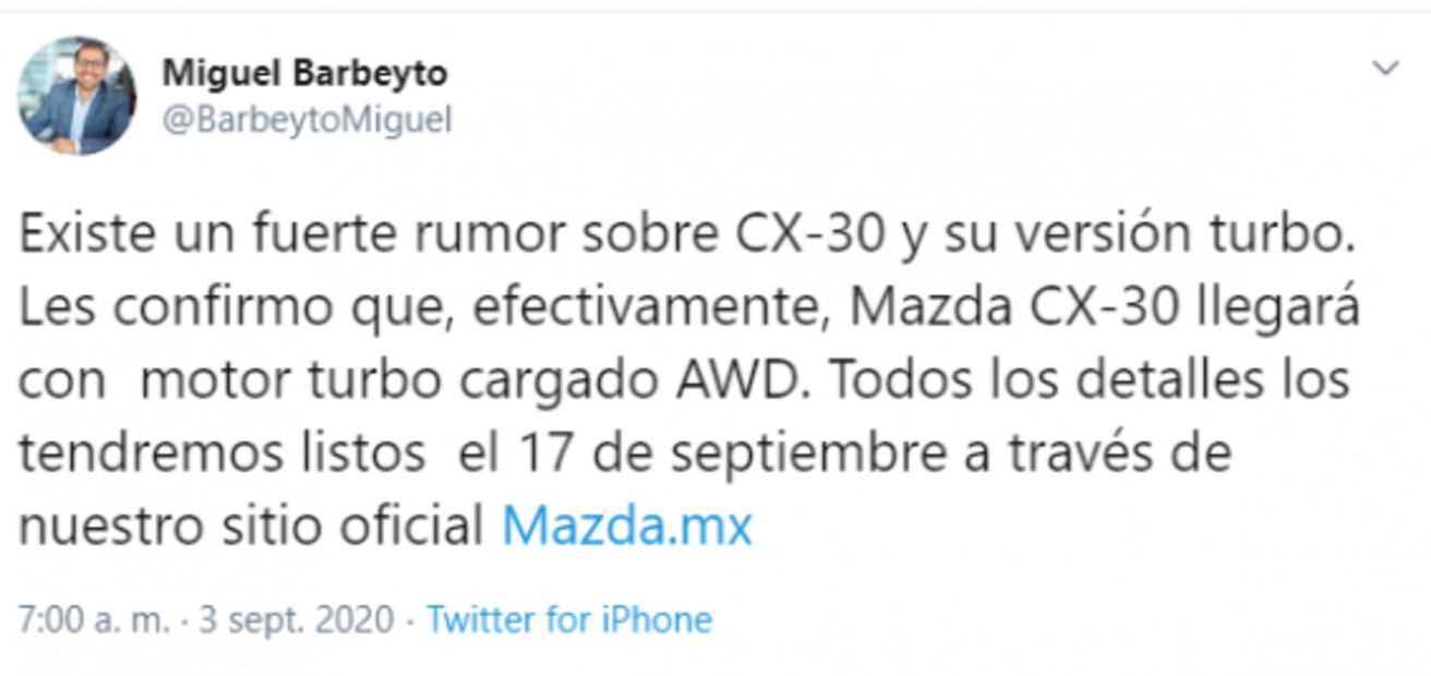 Mazda CX-30 tendrá motor turbo y tracción integral para México; llegará antes de lo esperado