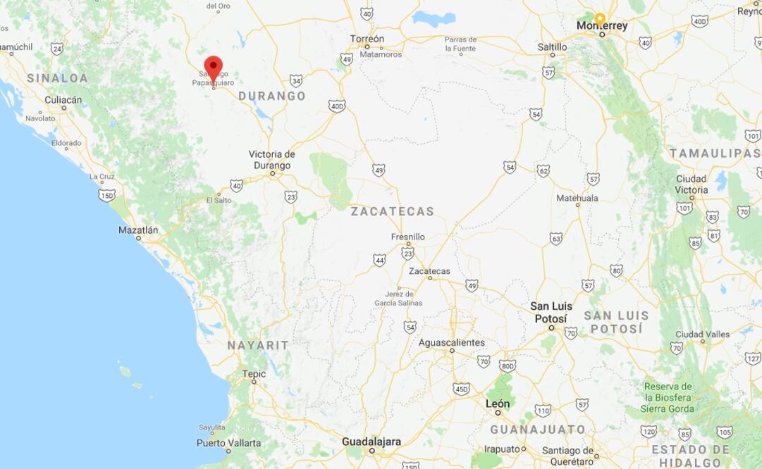 Población de Santiago Papasquiaro, Mapa de Google