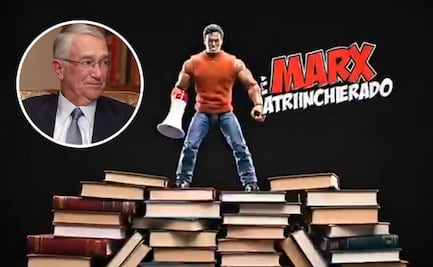 Salinas Pliego lanza dardo contra Marx Arriaga; difunde figura de acción con "megáfono de la verdad" y sello de "rechazado" 