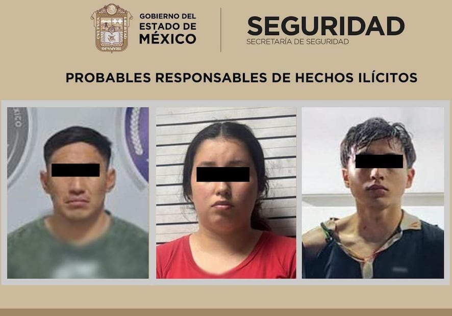 Fueron detenidos María de Jesús “N”, José María “N”, Francisco Javier “N” y Emiliano “N”, personas señaladas por su probable participación en el homicidio de una familia en Azcapotzalco. Foto: Especial