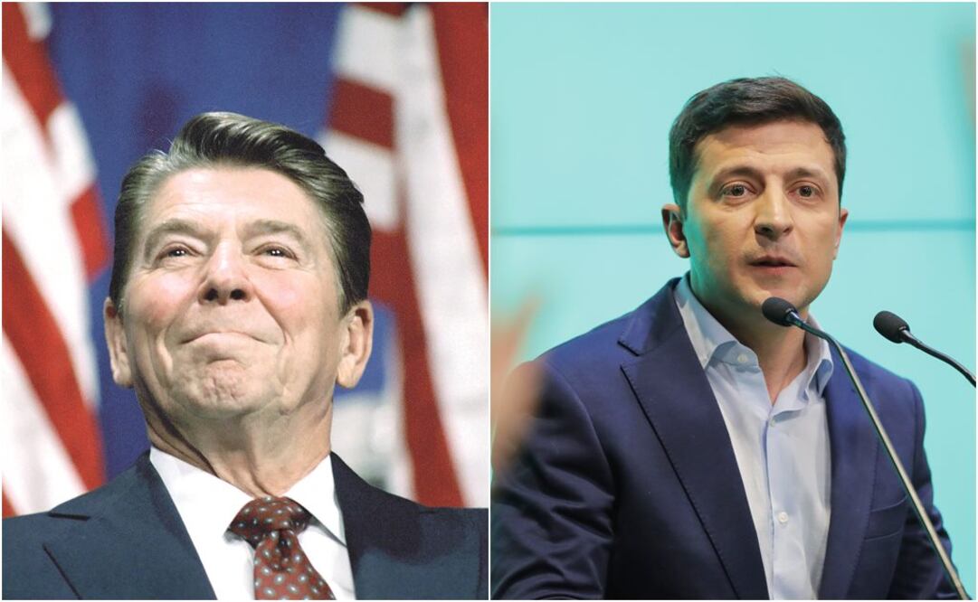 Ronald Reagan y Vladímir Zelenski (Foto: Agencias)