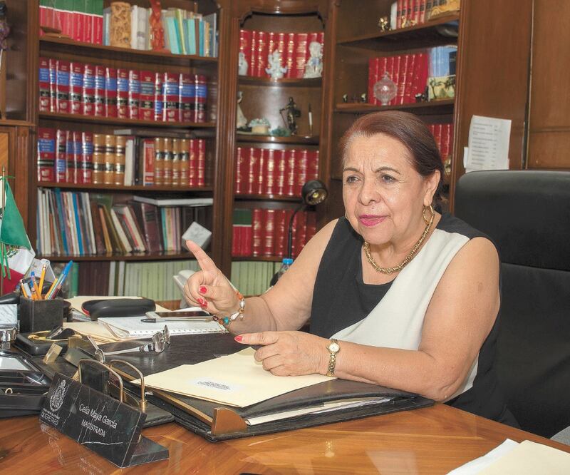 Celia Maya es magistrada del Tribunal Superior de Justicia del estado de Querétaro desde 1985 y tiene derecho a jubilación por edad. Al pedirle su opinión, dijo que hablará el fin de semana. Foto/MITZI OLVERA