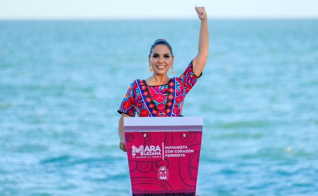 La gobernadora de Quintana Roo, Mara Lezama, rinde su tercer informe de gobierno (04/09/2025). Foto: Especial