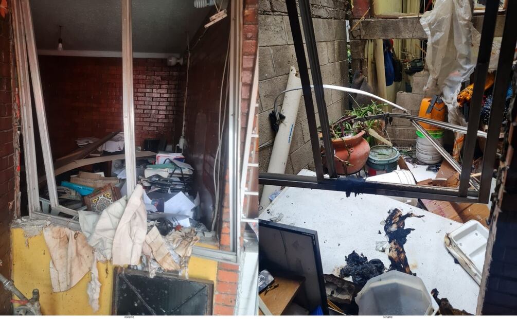 Personal de Protección Civil y Obras Públicas realizarán una inspección para determinar si otras casas aledañas resultaron afectadas en su estructura. Foto: Especial