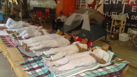 Enfermeras de Chiapas acamparán ahora en CDMX