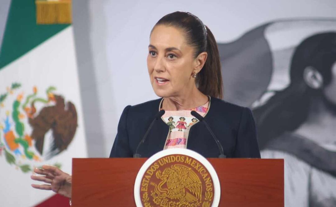 La presidenta Claudia Sheinbaum durante la mañanera del 4 de diciembre del 2025. Foto: Luis Camacho / EL UNIVERSAL
