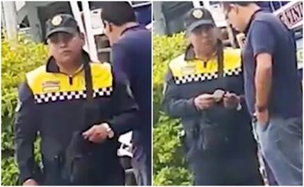 Captan en video a policía de tránsito recibiendo dinero