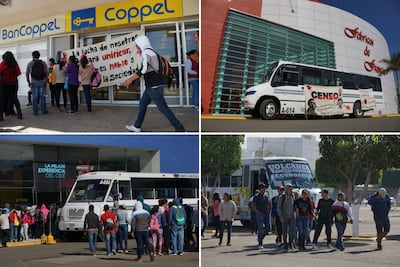 Normalistas protestan frente a plazas comerciales en Oaxaca